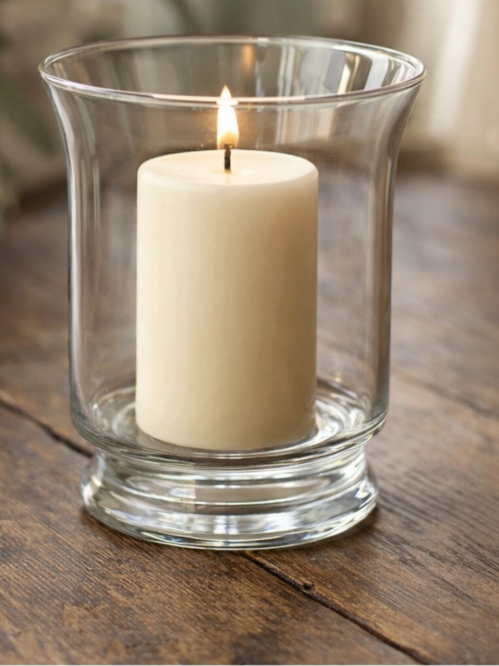 Colony Craft 6” Glass Hurricane Vase Candle Holder Clear Crystal Centerpiece NEW